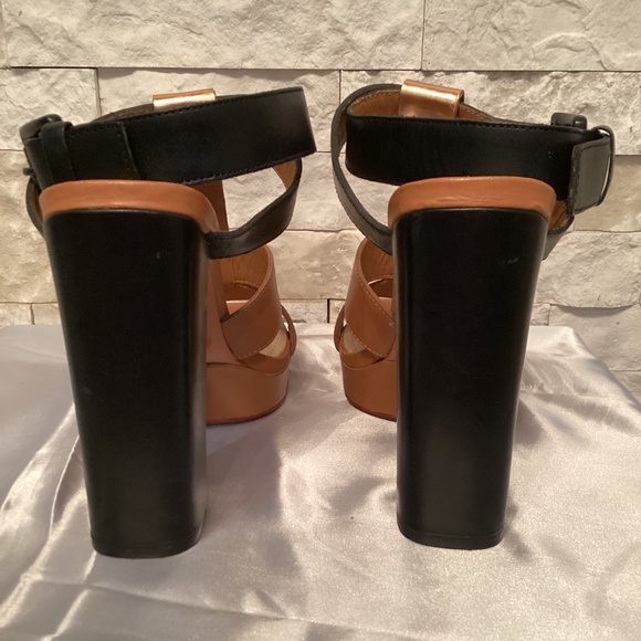 Elizabeth and James Chunky Rose Gold Black Heels - Picture 6 of 11